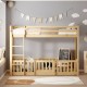 ΠΑΙΔΙΚΗ ΚΟΥΚΕΤΑ ΜΕ ΠΑΡΚΑΚΙ PLAYKID HM703.01 ΞΥΛΟ ΠΕΥΚΟΥ ΦΥΣΙΚΟ ΓΙΑ 190x90εκ