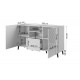 60-19635 Chest of drawers ABETO mat white/ gloss white DIOMMI CAMA-ABETO-KOM-BI/BI