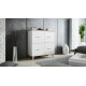 60-19735 Chest of drawers LOTTA 110 (4D) dimond white/lsonoma oak DIOMMI CAMA-LOTTA-KOMODA-110-4D-BI/DSO