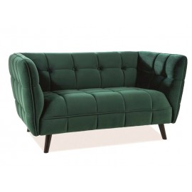 80-1637 Διθέσιος καναπές Castello 2 142x85x78 βελούδινο πράσινο / wenge DIOMMI CASTELLO2V78
