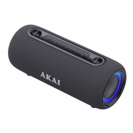 110583-0035 Akai ABTSW-40 Μαύρο φορητό αδιάβροχο ηχείο IPX5 με ύφασμα, Bluetooth, USB, AWS, handsfree, RGB lights και ιμάντα ώμο