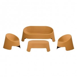 Ε3210,S2 COLT Set Κήπου Καθιστικό: Τραπεζάκι + Καναπέ 2θέσιο + 2 Καρέκλες, PP-UV Κροκί