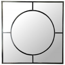 05152316 Καθρέπτης ArteLibre Μαύρο Μέταλλο 77x3x77cm Μαύρο