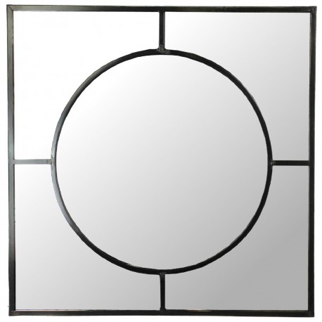 05152316 Καθρέπτης ArteLibre Μαύρο Μέταλλο 77x3x77cm Μαύρο