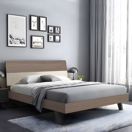 Ε7350,2 VANITY Κρεβάτι Διπλό, για Στρώμα 160x200cm, Απόχρωση Sonoma Oak-Cream