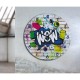 05160842 Ρολόι Τοίχου ArteLibre -Wow- Με Γκράφιτι Πολύχρωμο MDF Φ33.8x2cm Πολύχρωμο