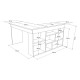 15350141 Γραφείο ArteLibre FELTHAM Λευκό Μοριοσανίδα 115x120x72cm Λευκό