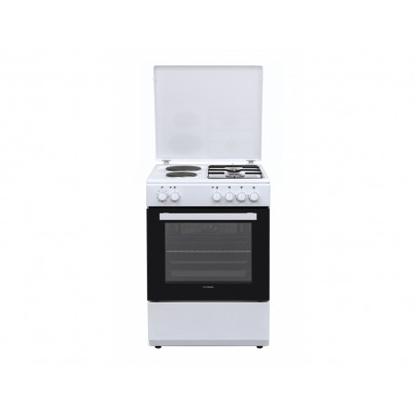 Hyundai HCGC25V-72622E/W Κουζίνα 65lt με Εστίες Φυσικού Αερίου & Ρεύματος Π60εκ. Λευκή A