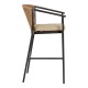 14840025 Σκαμπό ArteLibre MANDRAKA Μαύρο/Φυσικό Αλουμίνιο/Rattan 56x63x108cm Φυσικό/Μαύρο