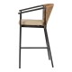 14840025 Σκαμπό ArteLibre MANDRAKA Μαύρο/Φυσικό Αλουμίνιο/Rattan 56x63x108cm Φυσικό/Μαύρο
