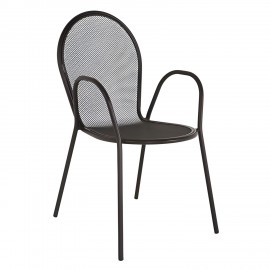 14840089 Πολυθρόνα Κήπου ArteLibre SATIS Μαύρο Μέταλλο 54x62x89cm Μαύρο