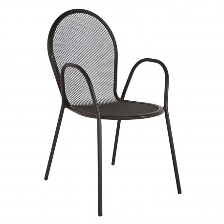 14840089 Πολυθρόνα Κήπου ArteLibre SATIS Μαύρο Μέταλλο 54x62x89cm Μαύρο