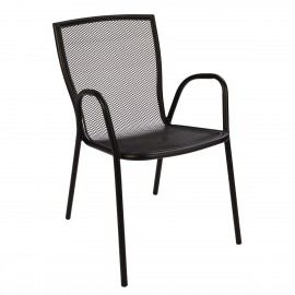14840090 Πολυθρόνα Κήπου ArteLibre ANUKE Μαύρο Μέταλλο 54x62x89cm Μαύρο