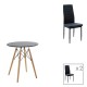 200-001159 Τραπεζαρία Julita-Parker pakoworld σετ 3τεμ mdf σε μαύρη-φυσική απόχρωση Φ60x73cm