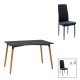 200-001156 Τραπεζαρία Natali-Parker pakoworld σετ 5τεμ mdf σε μαύρη-φυσική απόχρωση 120x80x76cm