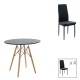 200-001158 Τραπεζαρία Julita-Parker pakoworld σετ 5τεμ mdf σε μαύρη-φυσική απόχρωση Φ80x73cm
