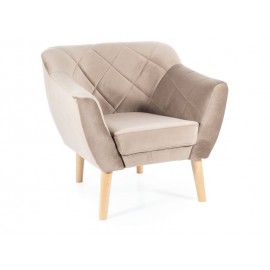 80-2778 FOTEL KARO 1 VELVET CIEMNY BEŻ BLUVEL 40 / BUK