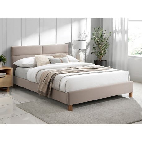 80-3852 ŁÓŻKO SIERRA VELVET 140x200 KOLOR BEŻ/DĄB TAP. BLUVEL 28