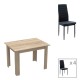 200-001160 Τραπεζαρία Manka-Parker pakoworld σετ 5τεμ mdf σε μαύρη-sonoma απόχρωση 110x80x77εκ