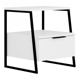 119-001234 Κομοδίνο Johana pakoworld μαύρο-λευκό 45x40x50εκ