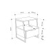 119-001234 Κομοδίνο Johana pakoworld μαύρο-λευκό 45x40x50εκ