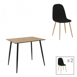 200-001221 Τραπεζαρία Cuba-Bella pakoworld σετ 3τεμ mdf σε sonoma-ανθρακί απόχρωση 70x70x76cm