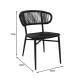 373-000011 Καρέκλα στοιβαζόμενη Agus pakoworld αλουμίνιο-pe rattan σε μαύρη απόχρωση 55x63x77εκ