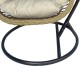 368-000006 Κούνια φωλιά με βάση Varur pakoworld μέταλλο καφέ - pe rattan σε μπεζ απόχρωση 120x105x195εκ