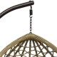 368-000001 Κούνια φωλιά με βάση Lyere pakoworld μέταλλο καφέ-pe rattan σε μπεζ απόχρωση 120x108x195εκ
