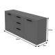 361-000072 Μπουφές Doha pakoworld σε ανθρακί απόχρωση 180x45x80.5εκ