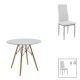 200-001212 Τραπεζαρία Julita-Parker pakoworld σετ 5τεμ MDF λευκό-πόδια φυσικό Φ80x73εκ