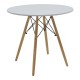 200-001212 Τραπεζαρία Julita-Parker pakoworld σετ 5τεμ MDF λευκό-πόδια φυσικό Φ80x73εκ