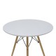 200-001212 Τραπεζαρία Julita-Parker pakoworld σετ 5τεμ MDF λευκό-πόδια φυσικό Φ80x73εκ