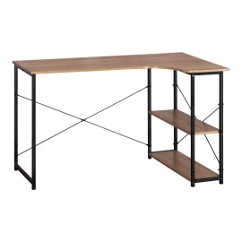 085-000023 Γωνιακό γραφέιο Merlin pakoworld δεξιά γωνία σε oak απόχρωση με μαύρο μέταλλο 120x73x75εκ