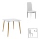 200-001211 Τραπεζαρία Natali-Parker pakoworld σετ 3τεμ MDF λευκό-πόδια φυσικό 80x80x76εκ