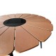 152-000089 Τραπέζι Pinap pakoworld μαύρο αλουμίνιο και plywood σε φυσική απόχρωση Φ110x74εκ