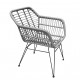 14420018 Καρέκλα Κήπου ArteLibre TERESINA Γκρι/Μαύρο Μέταλλο/Rattan 58x59x81cm Γκρι/Μαύρο