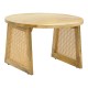376-000007 Τραπέζι Tamarind pakoworld ξύλο mango-φυσικό rattan σε φυσική απόχρωση Φ65x40εκ