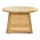 376-000007 Τραπέζι Tamarind pakoworld ξύλο mango-φυσικό rattan σε φυσική απόχρωση Φ65x40εκ