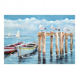 296-000052 Πίνακας σε καμβά Port I Inart 100x3x70εκ