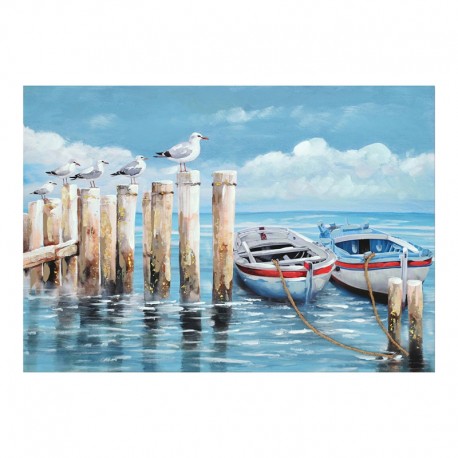 296-000051 Πίνακας σε καμβά Port Inart 100x3x70εκ