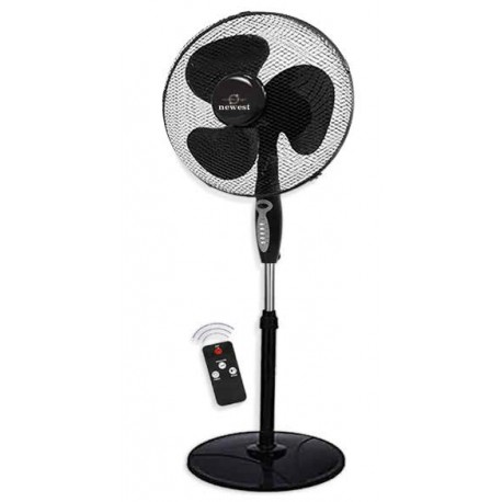 Newest FS-40R Ανεμιστήρας Ορθοστάτης 60W Διαμέτρου 40cm με Τηλεχειριστήριο Μαύρο