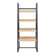 197-000293 Βιβλιοθήκη Ryder pakoworld σε oak-μαύρη απόχρωση 75x36x185εκ