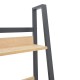 197-000293 Βιβλιοθήκη Ryder pakoworld σε oak-μαύρη απόχρωση 75x36x185εκ