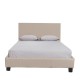 14320002 Κρεβάτι ArteLibre AZALEA Capuccino PU 213x131x88cm (Στρώμα 120x200cm) Μπεζ