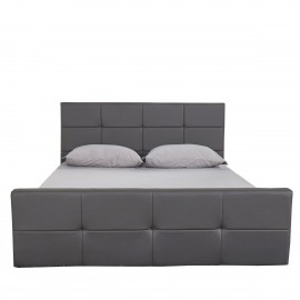 14320003 Κρεβάτι ArteLibre ANEMONE Γκρι PU 216x160.5x93cm (Στρώμα 150x200cm) Γκρι