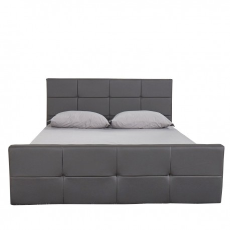 14320003 Κρεβάτι ArteLibre ANEMONE Γκρι PU 216x160.5x93cm (Στρώμα 150x200cm) Γκρι