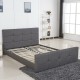 14320003 Κρεβάτι ArteLibre ANEMONE Γκρι PU 216x160.5x93cm (Στρώμα 150x200cm) Γκρι