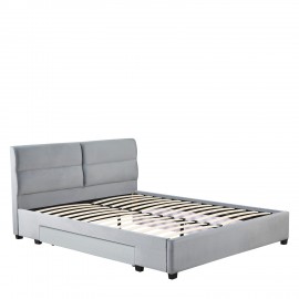 14920010 Κρεβάτι Διπλό ArteLibre PRODREAM Γκρι Ύφασμα 206x169x96cm (Στρώμα 160x200cm) Γκρι