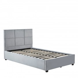 14920011 Κρεβάτι Μονό ArteLibre CLOUDREST Γκρι Ύφασμα 214x127.5x109cm (Στρώμα 120x200cm) Γκρι